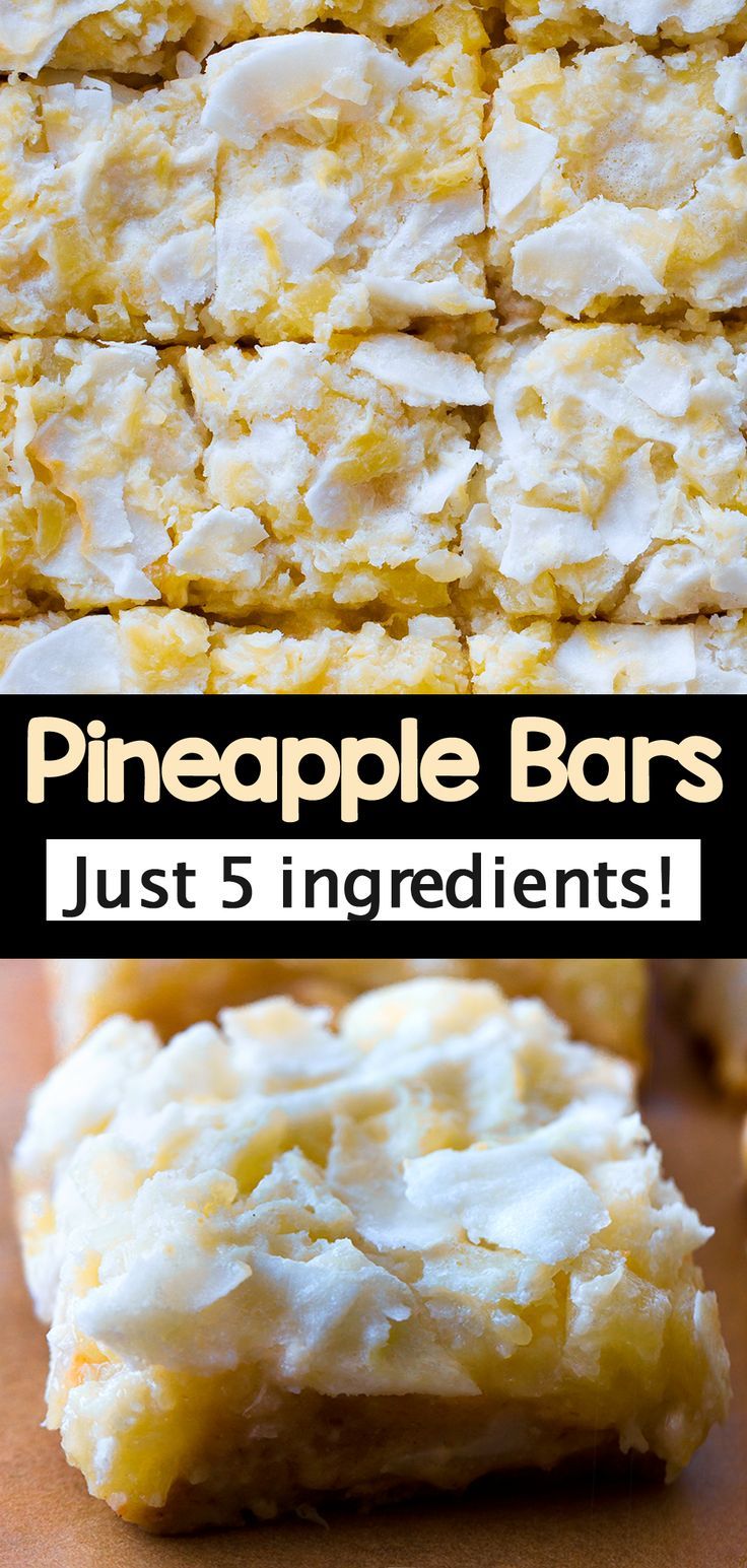 these pineapple bars are just 5 ingredients