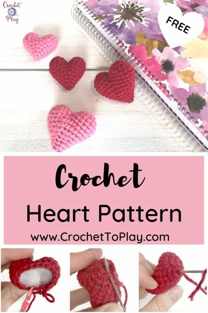 crochet heart pattern with instructions to make it in the shape of a book