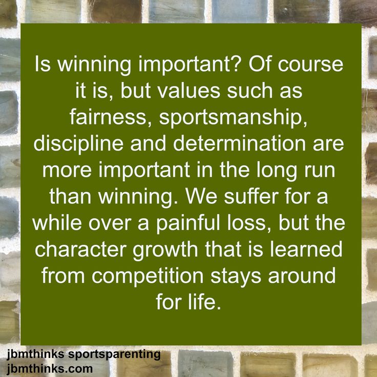 a brick wall with the words is winning important? of course it is, but value such as fairness, sportsmanship, and determination are more important in the long run than