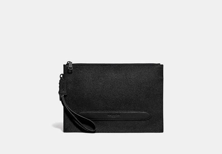 Formal Rectangular Pouch With Zipper Pocket, Modern Formal Clutch With Zipper Pocket, Modern Textured Leather Clutch For Daily Use, Rectangular Clutch With Zipper Pocket For Formal Events, Coach Bags With Zipper Pouch For Formal Occasions, Modern Handheld Clutch For Travel, Coach Clutch Pouch With Zipper Closure, Modern Rectangular Textured Leather Pouch, Modern Textured Leather Rectangular Pouch