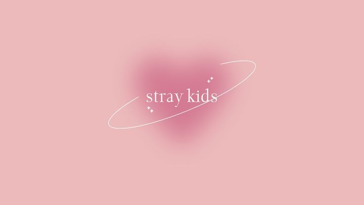 the word stray kids written in white on a pink background with a heart shaped outline