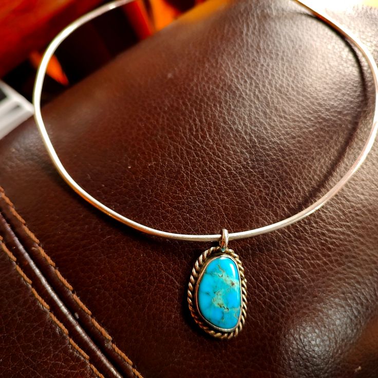 A Beautiful Sterling Silver Choker With A Turquoise Stone ,The Stone Is A Beautiful Blue That Stands Out From Across The Room . This Piece Will Be A Great Add To Anyone's Collection. Sterling Silver Choker, Silver Choker, The Stone, The Room, Turquoise Stone, Beautiful Blue, Womens Jewelry Necklace, Choker, Choker Necklace