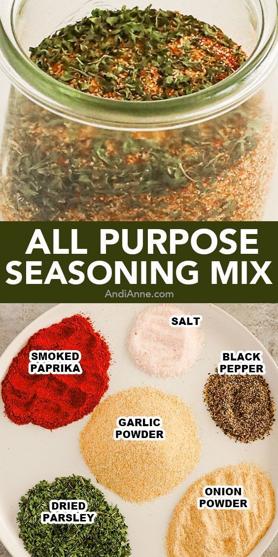 all purpose seasoning mix on a white plate