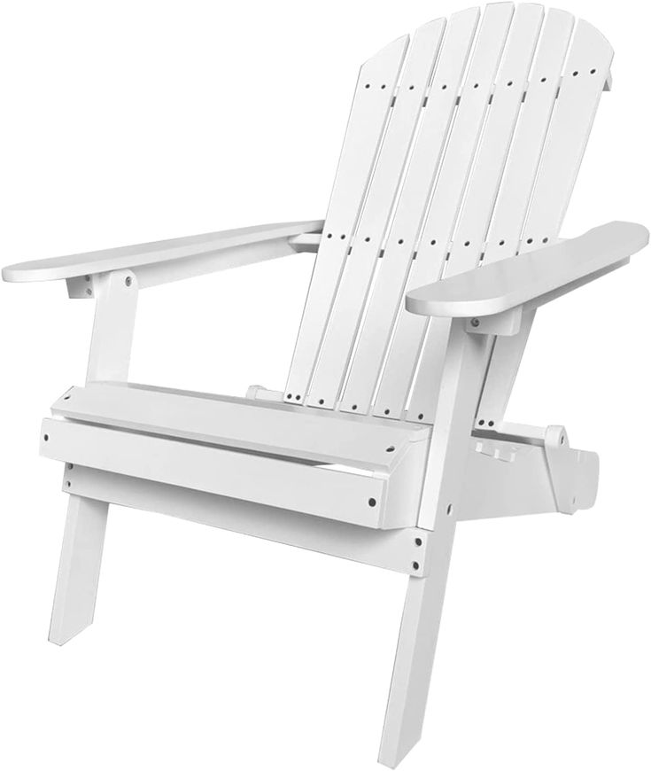 a white plastic lawn chair on a white background