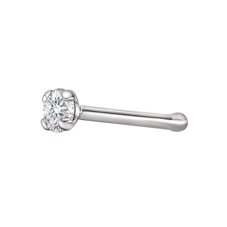 Add a hint of sparkle to your style with this Lila Moon diamond accent straight bar nose stud. Click on this JEWELRY & WATCHES GUIDE to learn about fit, styles, materials and more! Add a hint of sparkle to your style with this Lila Moon diamond accent straight bar nose stud. Click on this JEWELRY & WATCHES GUIDE to learn about fit, styles, materials and more! FEATURES Length: 2.4 mm Nickel free Metal: 14k gold Finish: polished Packaging: boxedDIAMOND DETAILS Total weight: less than 1/10 ct. Colo Elegant Nose Studs With Prong Setting As Gift, Elegant Nose Stud With Single Diamond For Gift, Elegant Prong Setting Nose Studs As Gift, Elegant Nose Studs For Anniversary, Elegant Round Nose Studs For Anniversary, Internally Threaded White Gold Nose Stud, White Gold Internally Threaded Round Nose Stud, White Gold Round Nose Studs With Internally Threaded, Diamond Nose Studs With Prong Setting