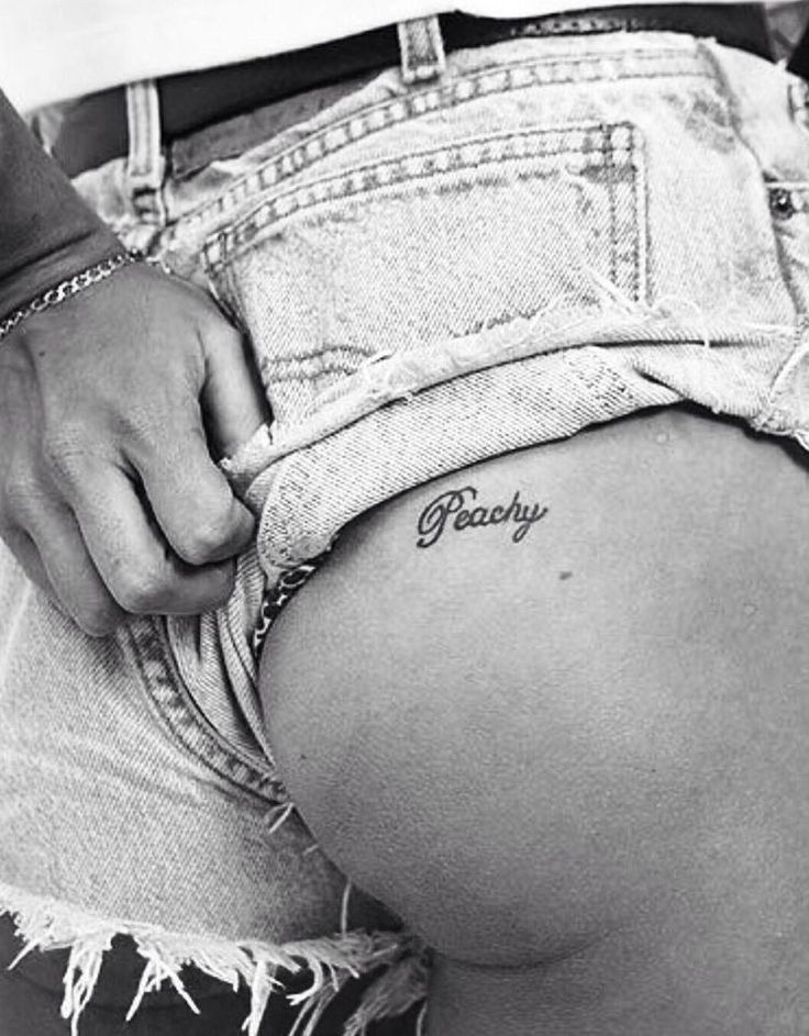 Tattoo Under Buttcheek Words, Tattoo Under Buttcheek, Peachy Tattoo, Tattoo Symbols, Perfect Peach, Getting A Tattoo, Deep Meaning, Henna Tattoo Designs, Just Peachy