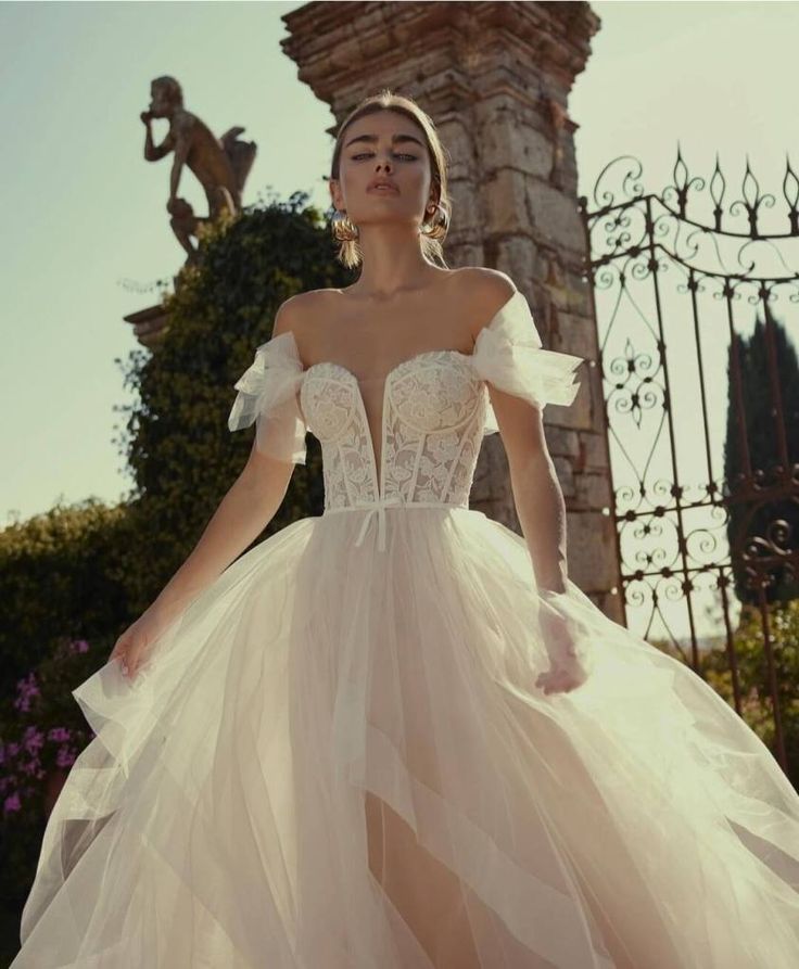 The best fairy garden wedding dresses Nicole Milano Wedding Dress, Wedding Dress 2023, Garden Wedding Dresses, Fairy Tale Wedding Dress, Lace Bride, Couture Wedding Gowns, Womens Wedding Dresses, Designer Bridal Gowns, Brides Wedding Dress