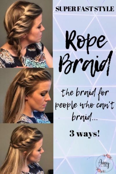 Rope Braids, Braiding Your Own Hair, Twisted Hair, Side Braid Hairstyles, Braided Hairdo, Rope Braid, Fishtail Braid, Fast Hairstyles, Easy Braids