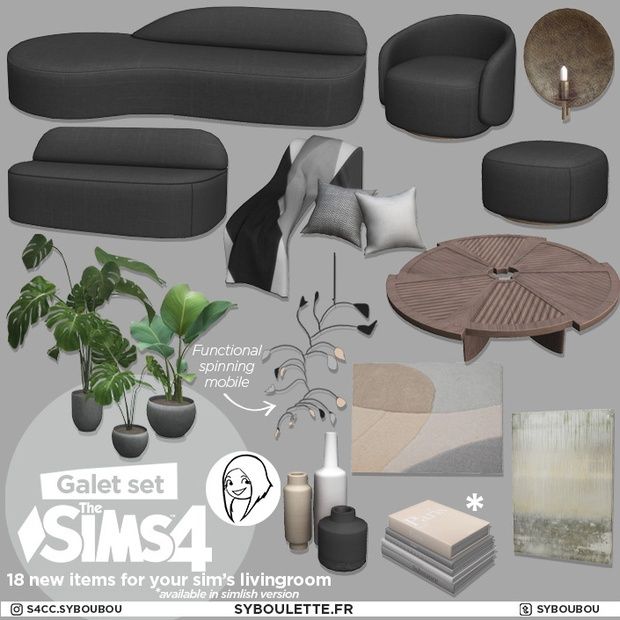 an assortment of furniture and decor items for the sims4 houseplant project