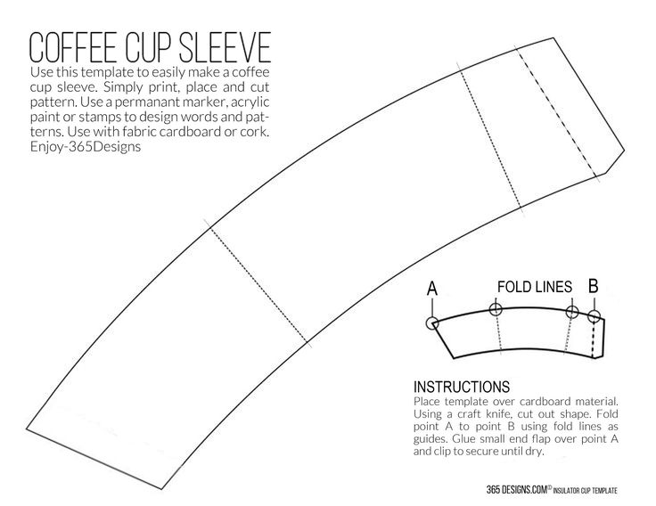 the coffee cup sleeve pattern is shown with instructions for how to make it and how to use