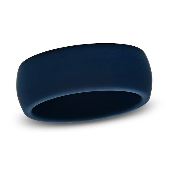 This versatile wedding band is crafted of navy silicone. The band is 8mm in width. Blue Tungsten Ring, Diamond Ring Cuts, Silicone Wedding Band, White Topaz Earrings, Black Diamond Jewelry, Jared The Galleria Of Jewelry, Topaz Necklace, Sapphire Bracelet, Topaz Earrings