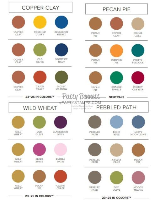 the color chart for copper clay, which includes different shades and colors to choose from