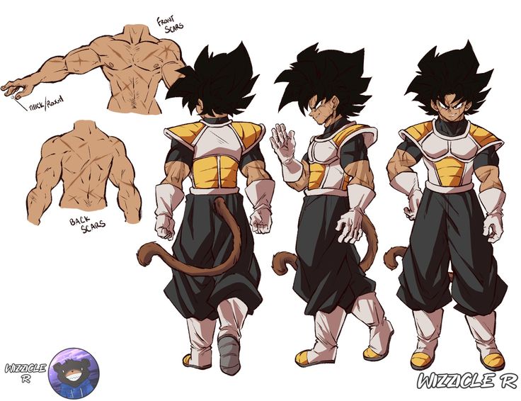 three different poses of gohan from the dragon ball anime, with their muscles and chest