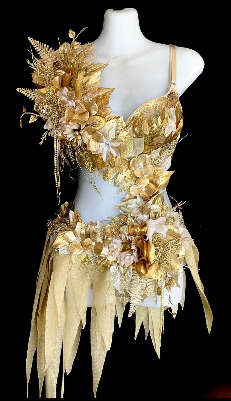 Golden Forest Fairy Goddess Costume Handcrafted All-gold - Etsy Extra Halloween Costumes, Resin Corset, Chandelier Costume, Fairy Costume Women, Kafka Quotes, Fairy Goddess, Golden Forest, Fairy Tale Costumes, Glittery Dress