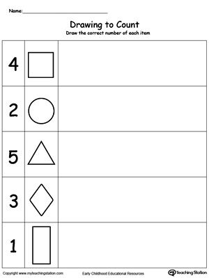 the worksheet for drawing to count