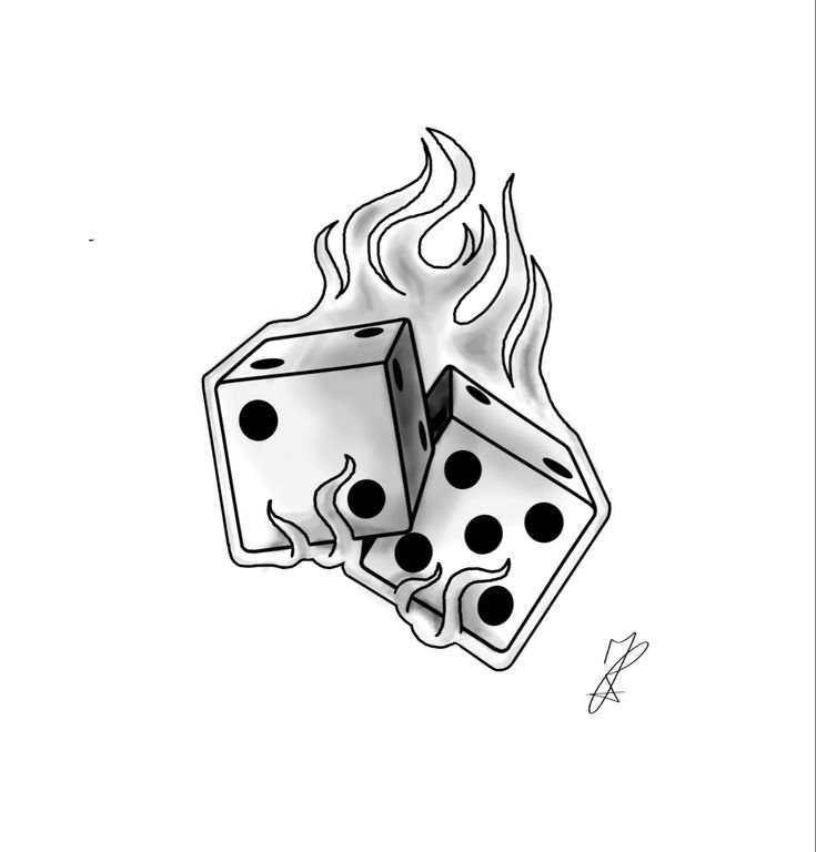 two dices with flames on them are in the shape of a flamed object