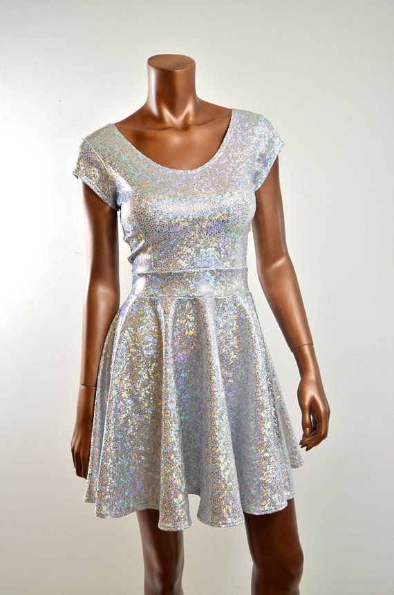 Holographic dress Iridescent Shimmer Dress For Parties, Glamorous Iridescent Shimmer Dress, Iridescent Sequin Dress For Party Season, Metallic Sequin Dress With Glitter For Party Season, Iridescent Sequin Party Dress, Metallic Glitter Sequin Dress For Party Season, Iridescent Shimmer Evening Dress, Iridescent Sequin Dress For Night Out, Iridescent Sequin Dresses For Party Season