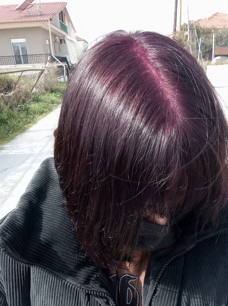 Dark Purple Hair Color Short, Dark Purple On Brown Hair, Grape Hair Color Dark Purple, Global Grape Hair, Grape Soda Hair, Purple Hair No Bleach, Grape Violet Hair Color, Dark Black Purple Hair, Dark Purple Hair Men