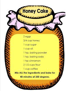 a recipe for honey cake in a jar