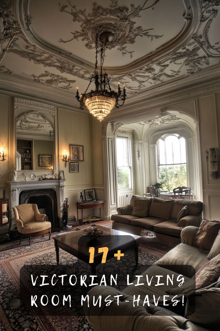 an ornate living room with couches and chandelier