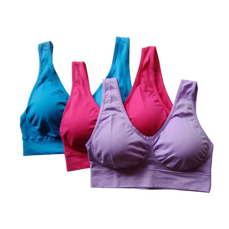 The Wireless Bra is suitable for everyday wear and provides maximum support and comfort! It's easy to slip in, form fitting seamless construction with soft contour cups. Wear is to sleep or as a casual piece for your wardrobe! Highlights: Material: 92% Nylon | 8% Elastane 1 set includes 3pcs bra Bra Plus Size, Wireless Bras, Bra Size Charts, Wireless Bra, Sport Bra, Workout Accessories, To Sleep, Bra Sizes, Pink Purple