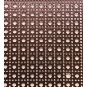 a metal sheet with holes and circles on it