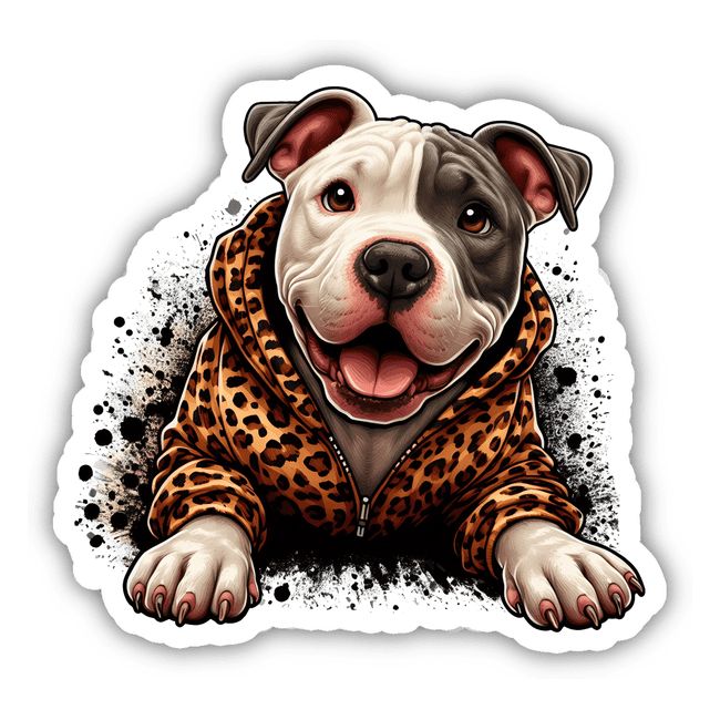 Eye Patch Pitbull with Leopard Jacket Bully Blue, Procreate Ipad Tutorials, Leopard Jacket, Ipad Tutorials, American Bully, Pitbull Dog, Stickers Packs, Store Credit Cards, Digital Artwork