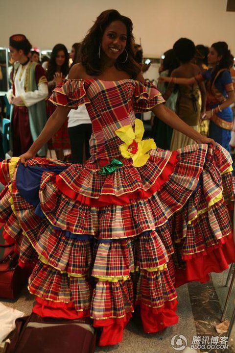 Jamaica . Carribean Dresses, Jamaican Cultural Outfits, Jamaican Culture Day Outfit, Jamaica Culture Clothes, Jamaican Clothes, Jamaican Dress, Jamaica In The 70s, Jamaican Clothing, Jamaican Women