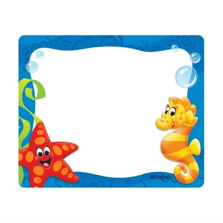 a blue frame with an animal and starfish on it