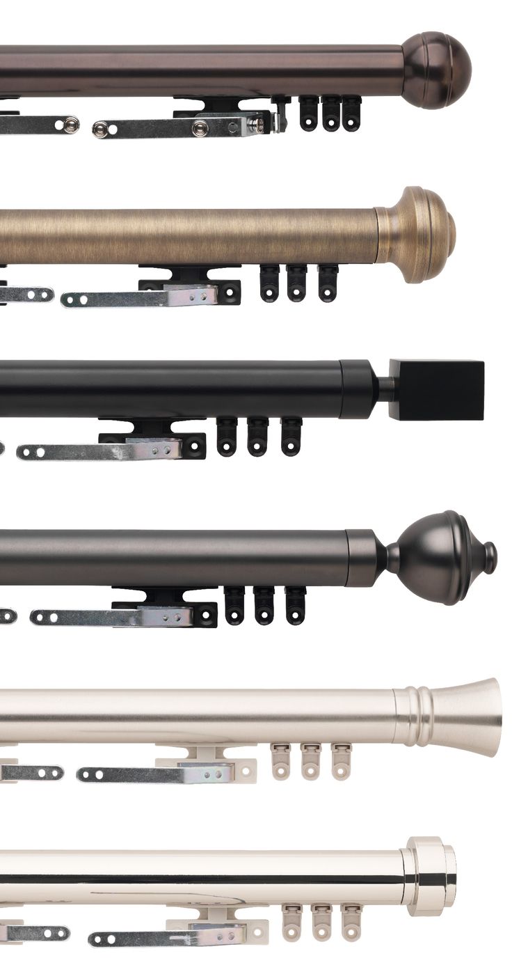 the different types of curtain rods are shown