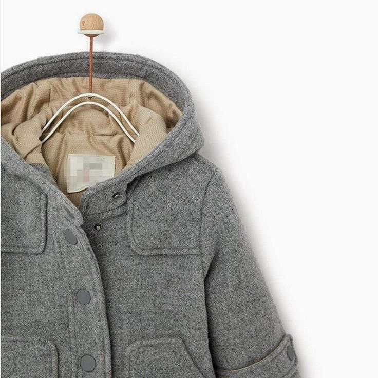 Stay warm and cozy all winter in this winter hooded jacket. This gray winter jacket is a staple winter color. He'll be ready for chilly days on this gray jacket. It is made from thick and double fabric to gives comfort and warmth to the body. With a hood, a front closure button, and front flap pockets. Pair with other winter wardrobe heroes like heavy denim, chunky knitwear and scarf to complete the set. Material: COTTON Suggested Age Height inch cm 18-24M 35.43 90 3 Years 39.37 100 4 Years 43.3 Duffel Coat, Gray Winter, Winter Color, Chunky Knitwear, Solid Clothes, Winter Colors, Outerwear Coats, Gray Jacket, Winter Wardrobe