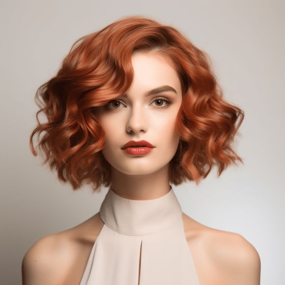 Short Wavy Strawberry Blonde Hair, Short Wavy Ginger Hair, Short Curly Haircuts Red Hair, Textured Bob Red Hair, Copper Red Hair Color Short Wavy Bobs, Wavy Bob Haircut, Get Your Curls Back, Curly Bob Hairstyles 2024, Red Hair Cuts