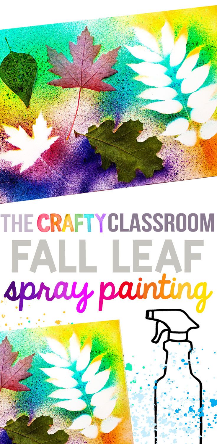 the crafty classroom fall leaf spray painting