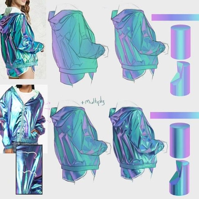 several images of different types of clothing and their design elements are shown in this image