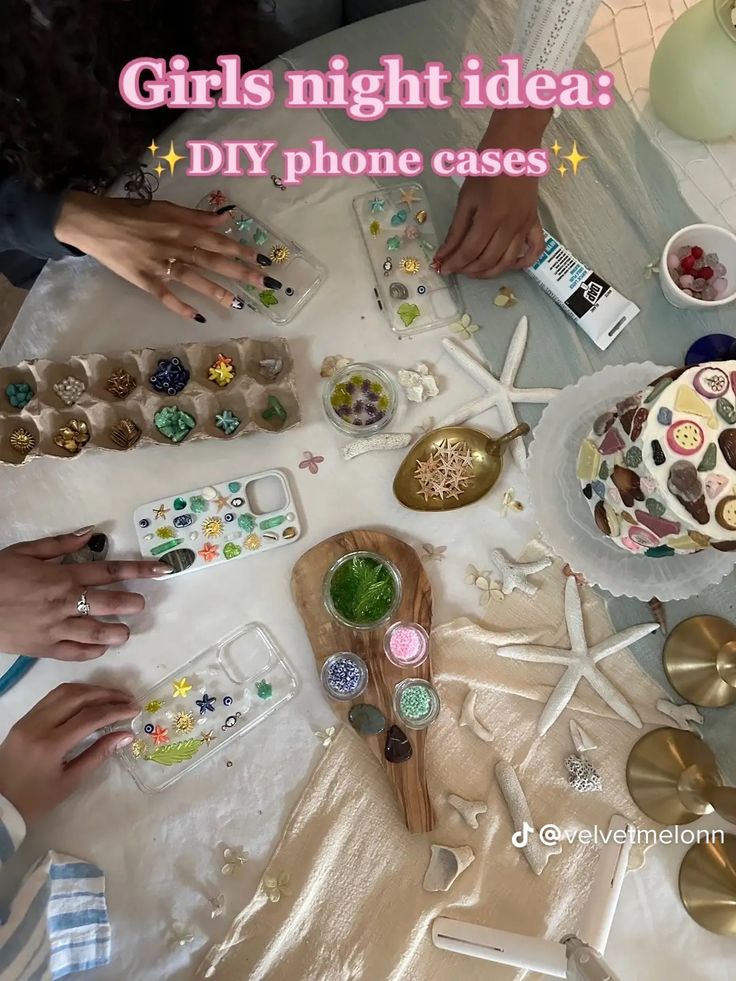 several people sitting at a table with plates and bowls on it, one person is holding a phone