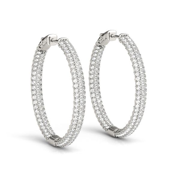 White Gold Pavé Inside Out Diamond Hoop Earrings (2.67 ctw) Diamond Anniversary Rings, Diamond Hoop Earrings, Snap Back, Best Diamond, Stunning Earrings, Diamond Studs, Pave Diamonds, White Gold Diamonds, Or Rose