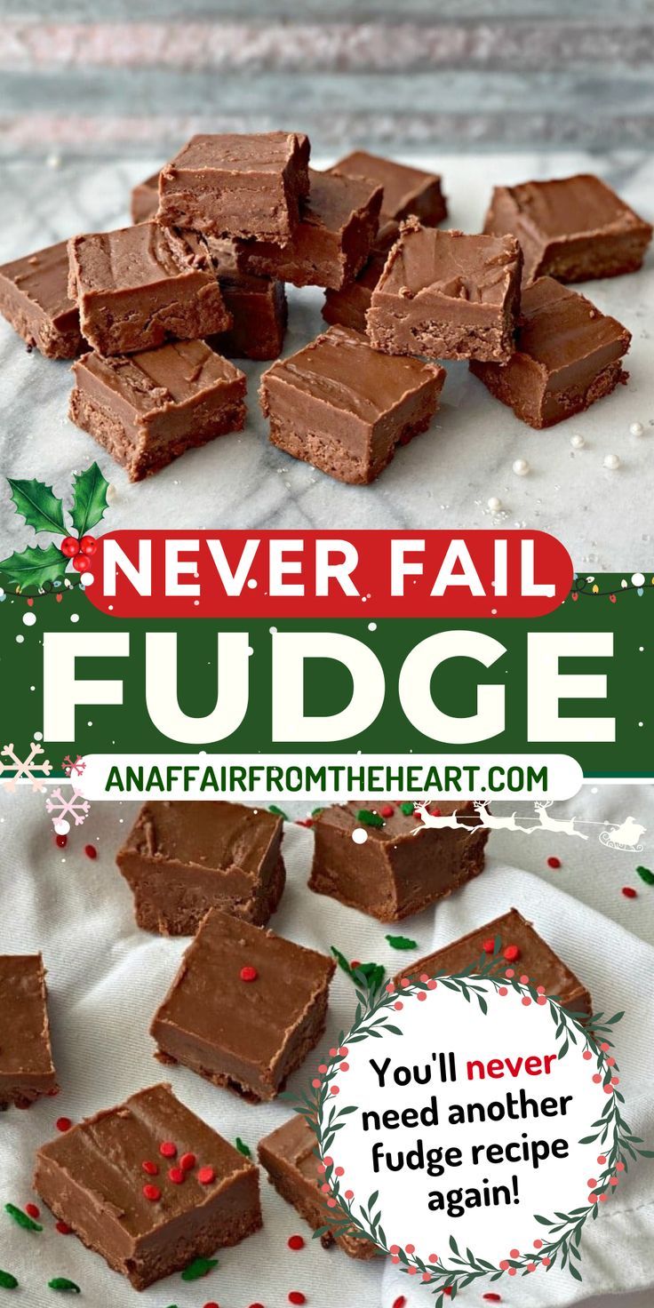 Never Fail Fudge squares stacked on a white surface. Old Time Fudge Recipe, Never Fail Fudge, Creamy Fudge Recipe, Recipes Using Marshmallows, Fluff Marshmallow, Chocolate Fudge Recipes Easy, Best Chocolate Fudge Recipes, Marshmallow Fudge Recipe, Heavy Cream Recipes