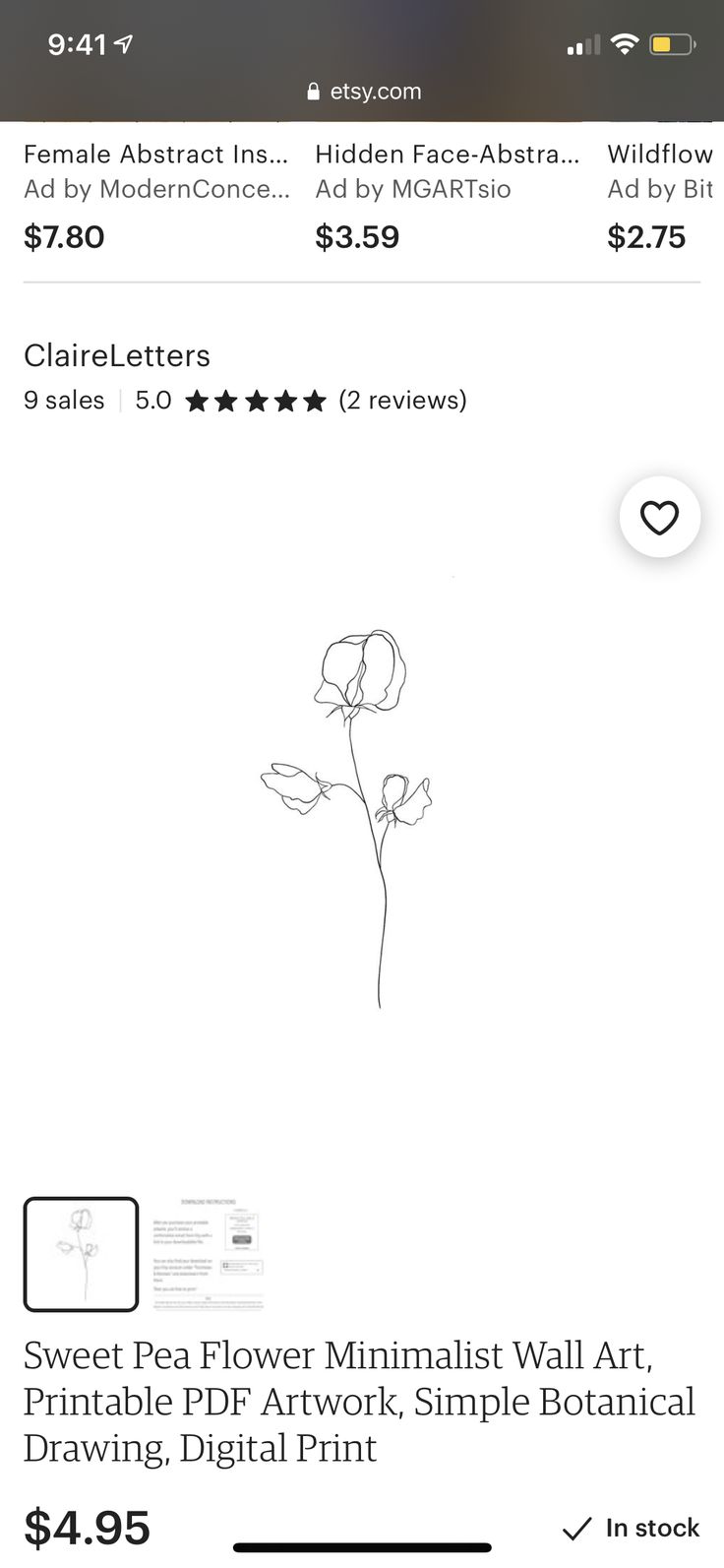 the flower minimalist wall art print is on sale