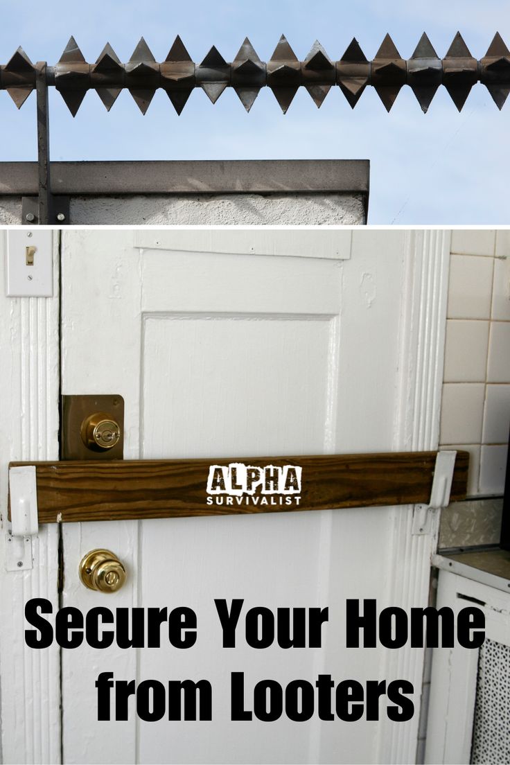 there is a sign on the door that says secure your home from looters