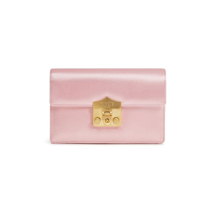 Flash Wallet clutch in baby pink satin with mat gold removable chain. Details : Snap closure Mat Gold accessories6 cc compartment Internal pocket Measurements : 18x12x4 cm Made in Italy Classic Pink Shoulder Bag For Evening, Classic Pink Evening Shoulder Bag, Classic Pink Evening Bag, Classic Pink Evening Bags, Compact Pink Bag For Formal Occasions, Pink Clutch With Chain Strap For Formal Occasions, Pink Rectangular Shoulder Bag For Formal Occasions, Compact Pink Formal Bag, Pink Formal Shoulder Bag Rectangular Case