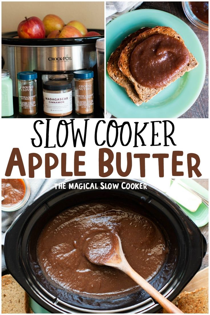 slow cooker apple butter is the perfect way to use it for dessert or as an appetizer