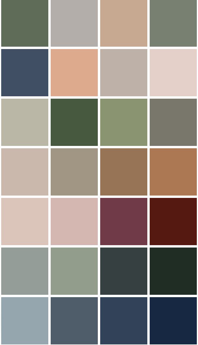 an image of different colors that are in the same color scheme, including green and brown