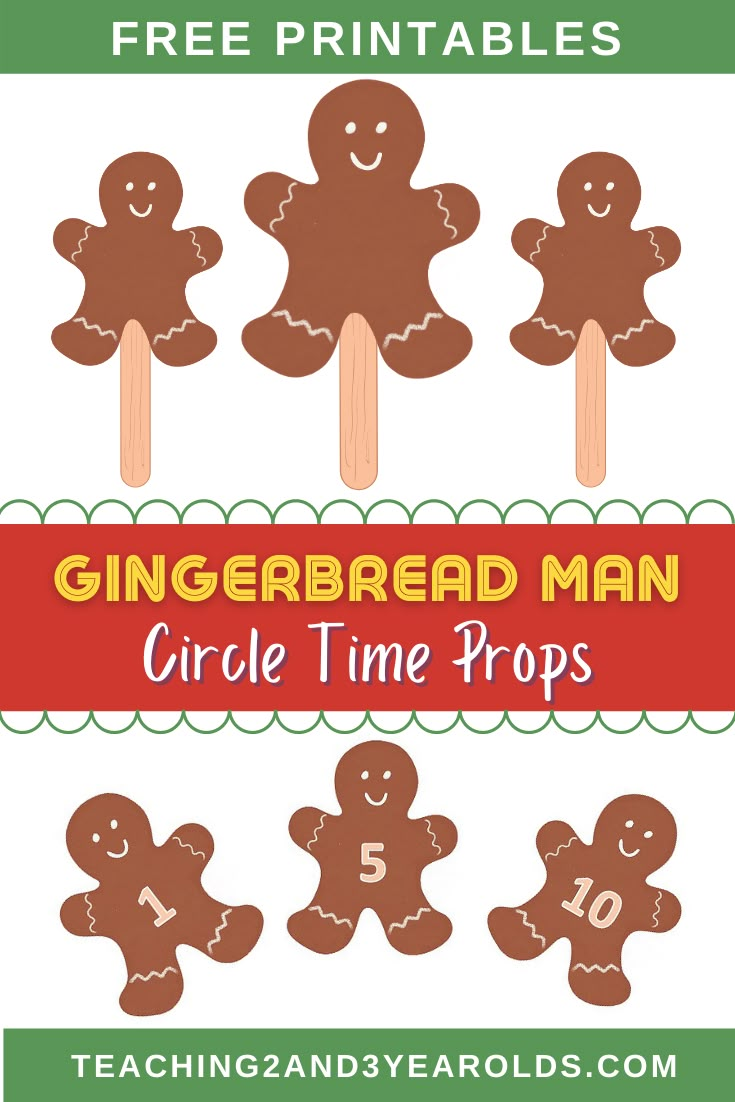 the gingerbread man circle time props for kids to play with