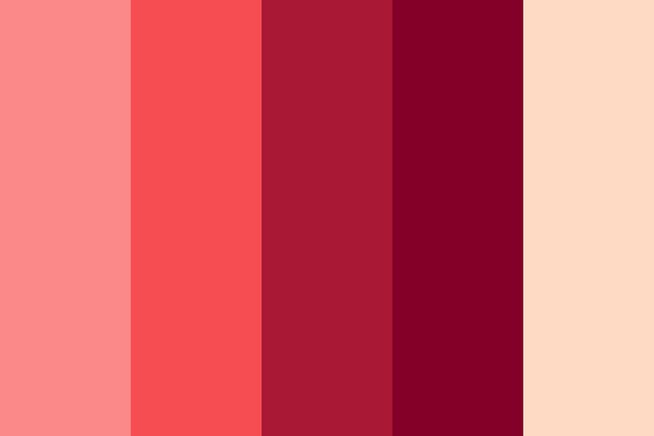 red and pink color swatches from the side by side, with different shades to choose from