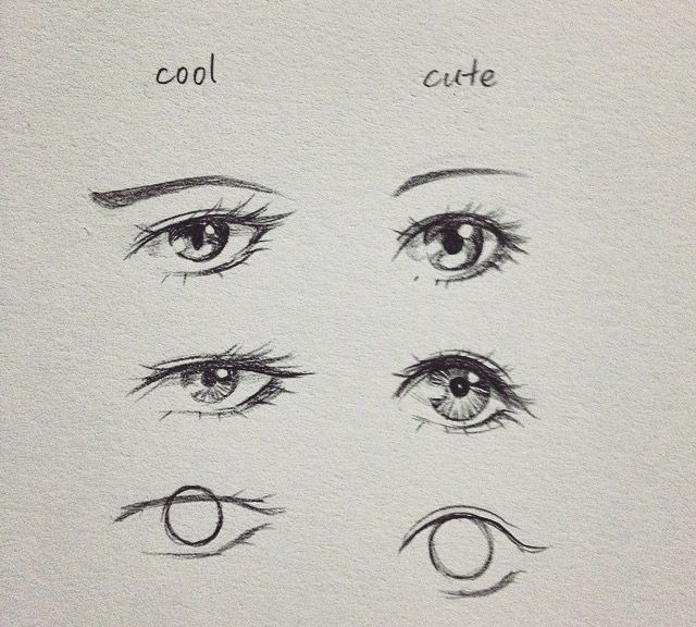 the different types of eyes are shown in this drawing