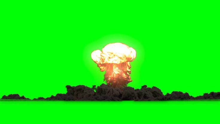 an explosion in the ground with green screen