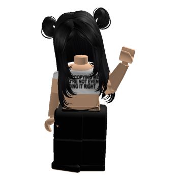 a lego girl with black hair and white shirt holding up a brown paper bag in front of her face