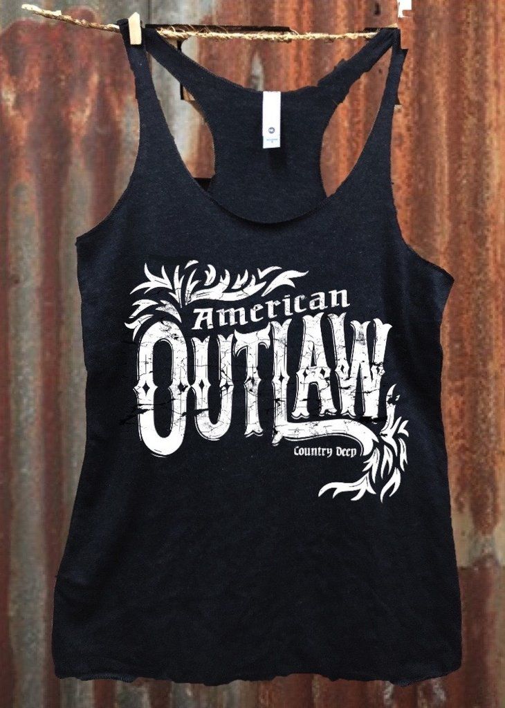 American Outlaw  racer back tank top Country Outfits Women, Outlaw Country, Country Fashion, Tank Top Outfits, Western Wear For Women, Country Shirts, Muscle Tank Tops, Top 4, Casual Tank Tops