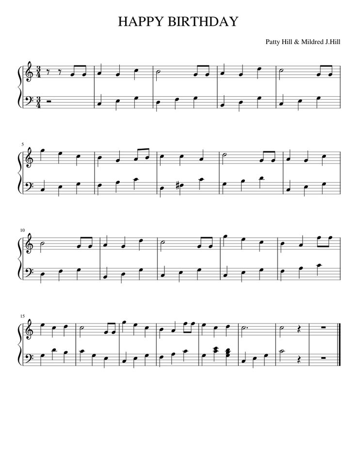 happy birthday sheet music for piano