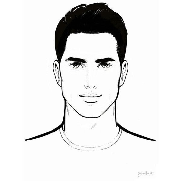 a black and white drawing of a man's face